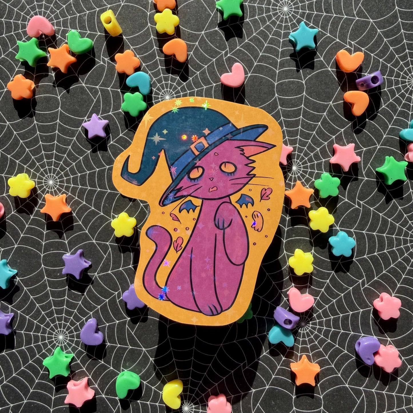 Witch Hat Cat Sticker