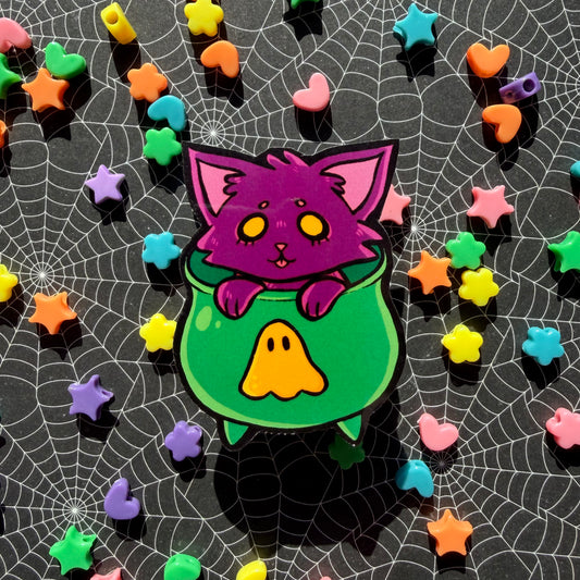 Cauldron Cat Sticker