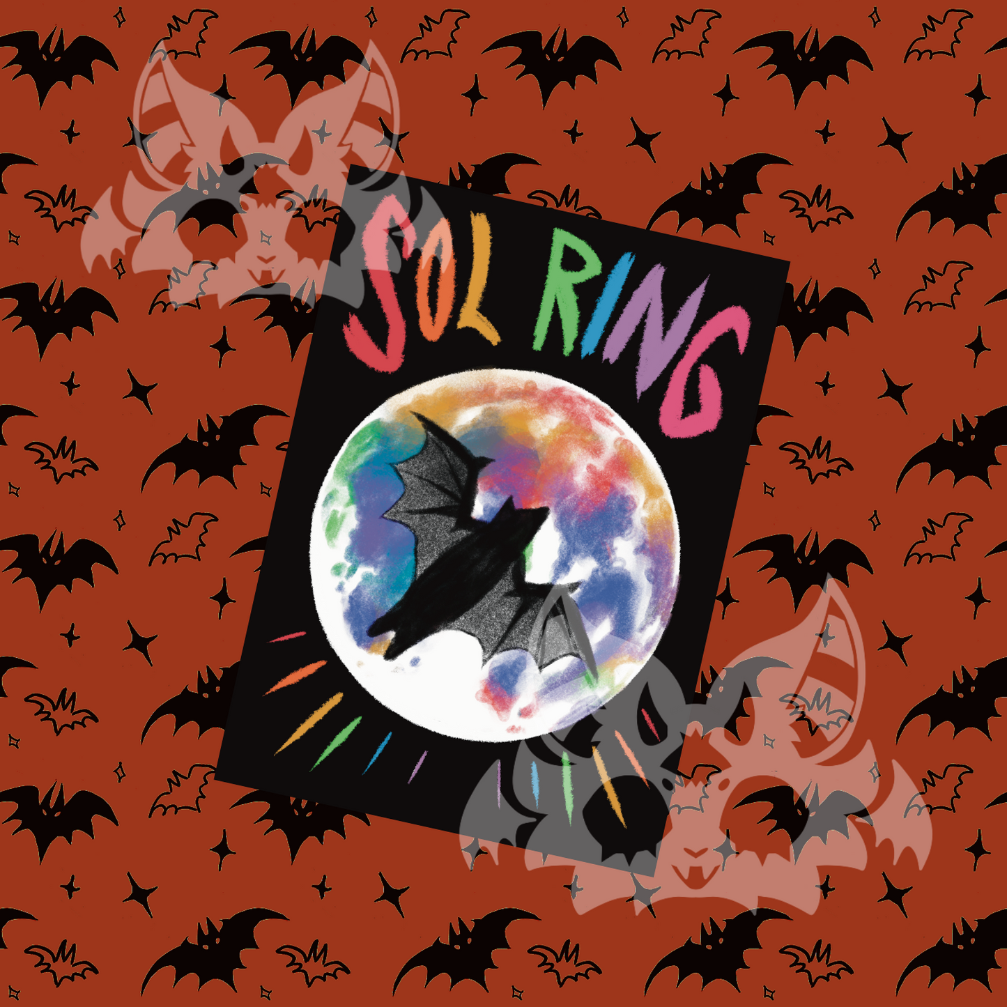 Full Moon Bat Sol Ring Proxy (Rainbow)